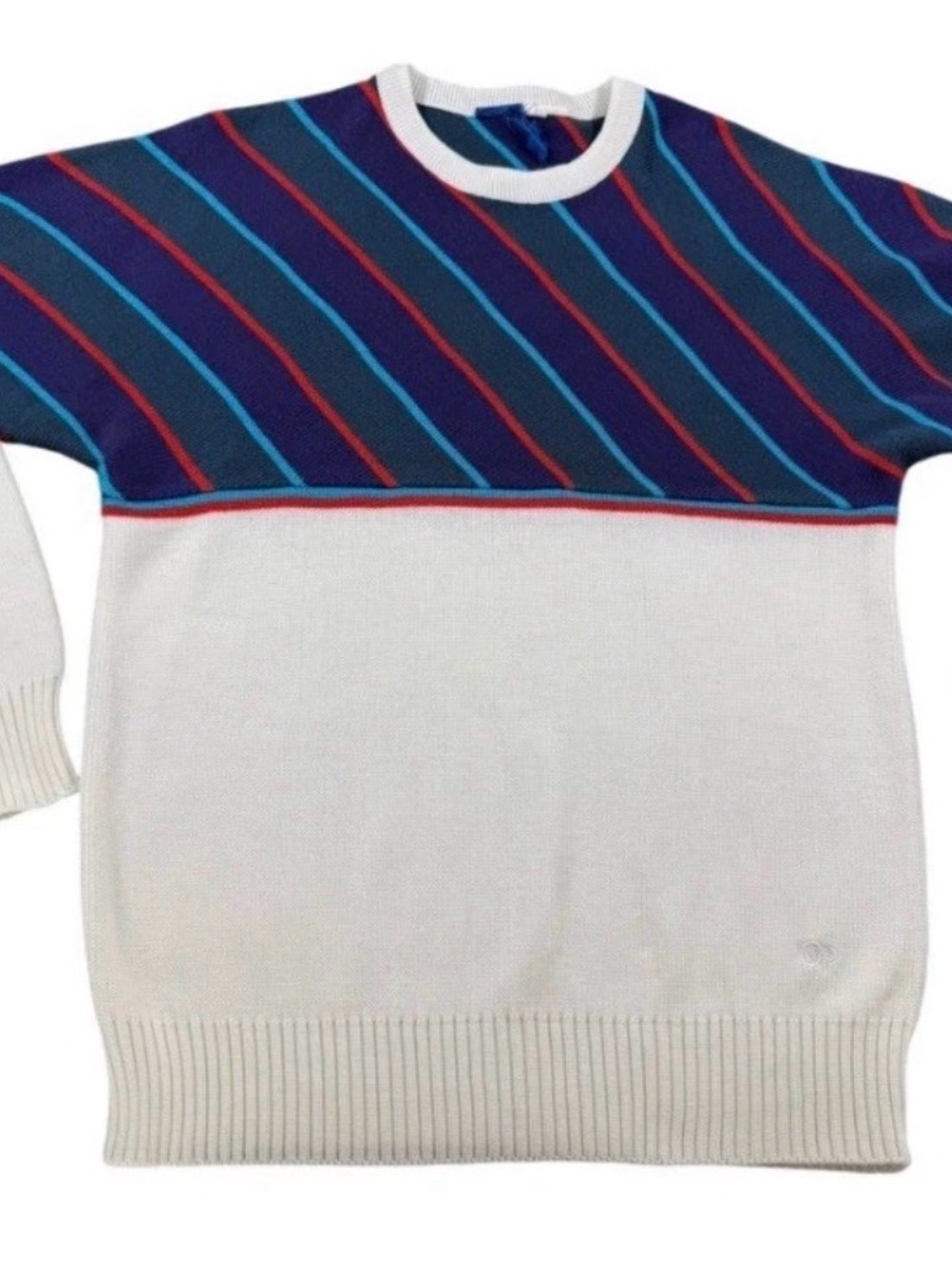 Vintage OP Ocean Pacific Colorblock Striped Knit Sweater Men’s Medium 80s/90s